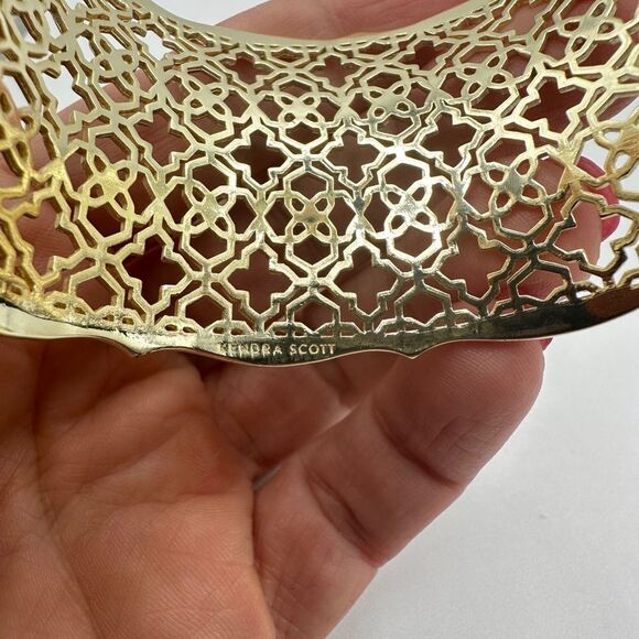 Kendra Scott Candice wide gold tone cuff bracelet! - Picture 5 of 8